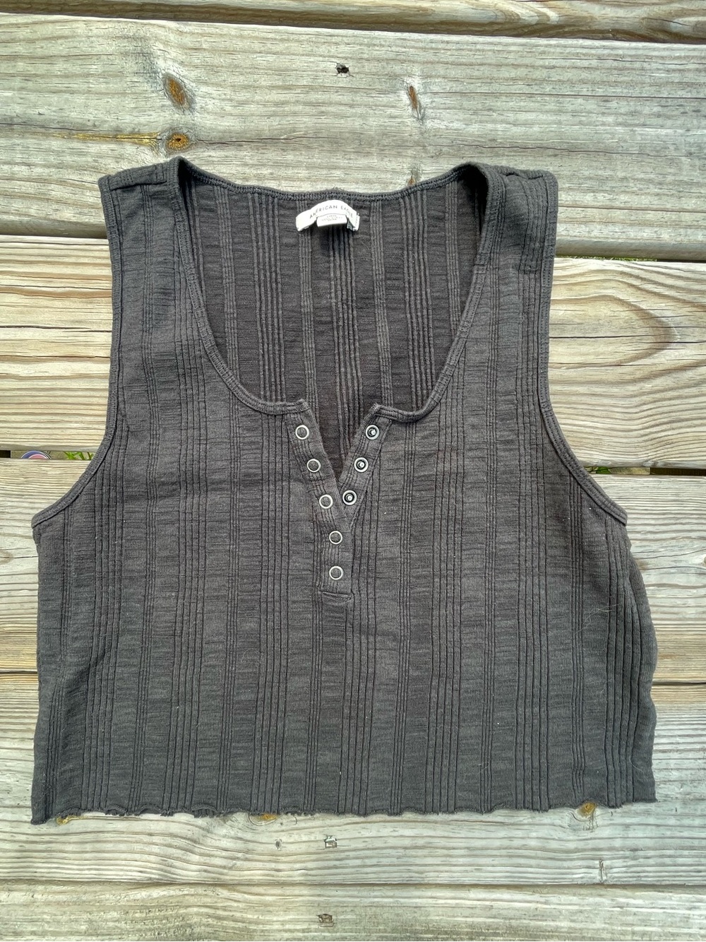 AE charcoal grey cropped Henley